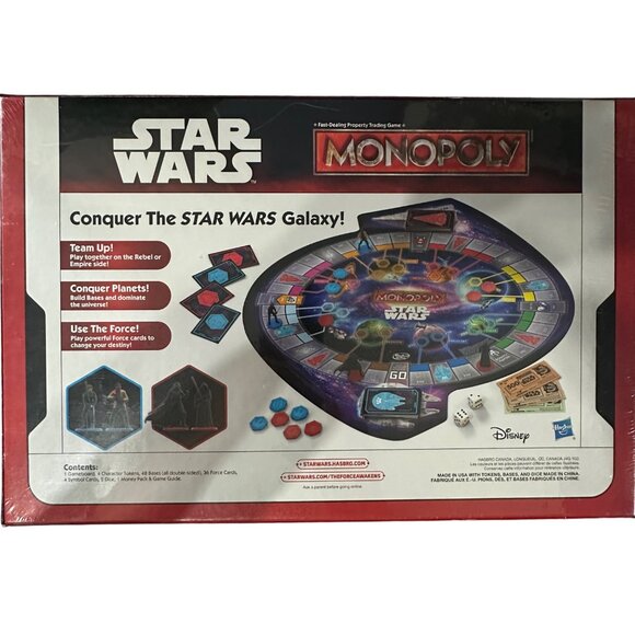 2015 SEALED NEW Star Wars Monopoly board game Luke Darth Vader Finn Kyle Ren - Picture 2 of 9